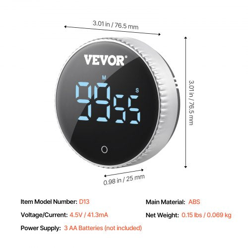 Digital Kitchen Timer Magnetic Countdown Countup Timer with 3inch Large