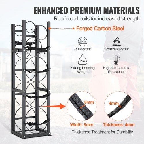 Refrigerant Tank Rack with 3 x 30lbs and Other 3 Small Bottle Tanks