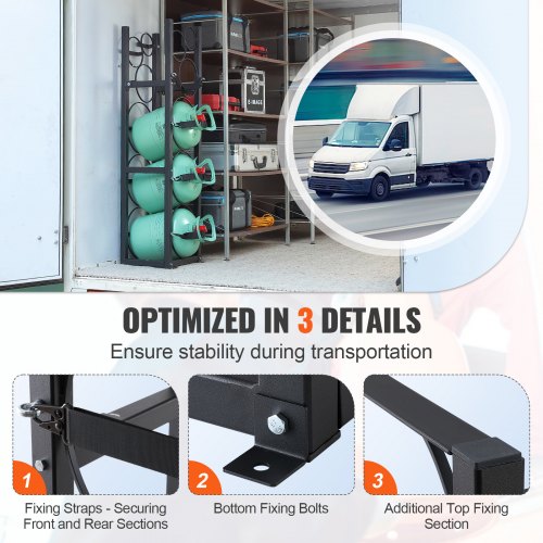 Refrigerant Tank Rack with 3 x 30lbs and Other 3 Small Bottle Tanks