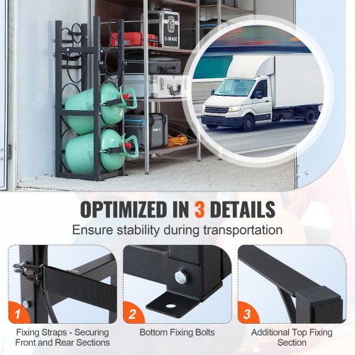 Refrigerant Tank Rack with 2 x 30lbs and Other 3 Small Bottle Tanks