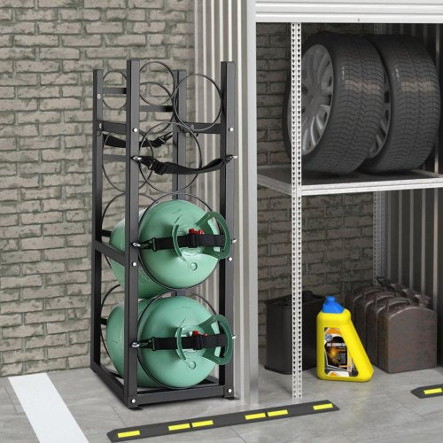 Refrigerant Tank Rack with 2 x 30lbs and Other 3 Small Bottle Tanks