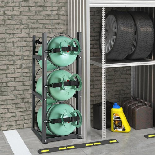 Refrigerant Tank Rack with 3 x 30lbs Bottle Tanks Cylinder Tank Rack
