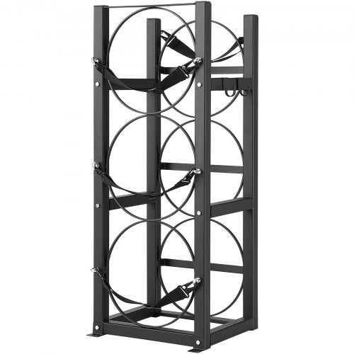Refrigerant Tank Rack with 3 x 30lbs Bottle Tanks Cylinder Tank Rack