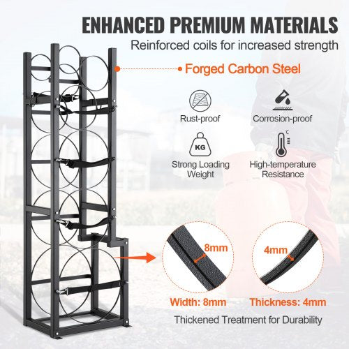 Refrigerant Tank Rack with 1 x 50lb 2 x 30lb and Other 3 Small Bottle