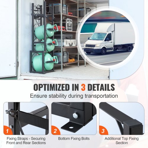 Refrigerant Tank Rack with 1 x 50lb 2 x 30lb and Other 3 Small Bottle