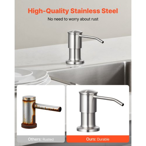 Soap Dispenser for Kitchen Sink Stainless Steel Built in Sink Soap