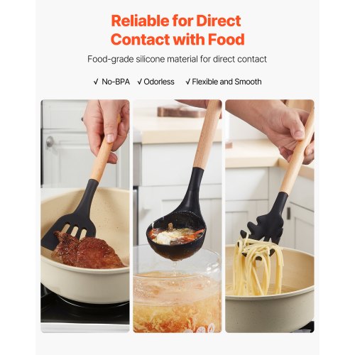 Kitchen Cooking Utensils Set 50 PCS Silicone Spatula Set with Holder 428°F