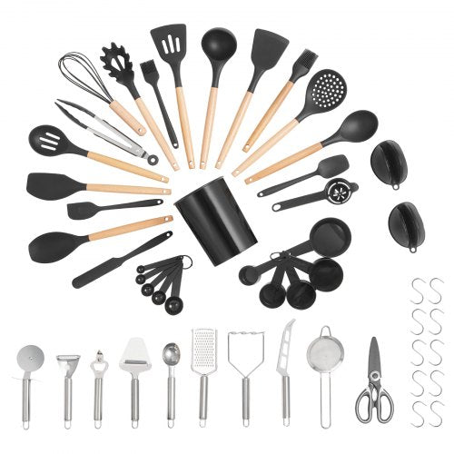 Kitchen Cooking Utensils Set 50 PCS Silicone Spatula Set with Holder 428°F