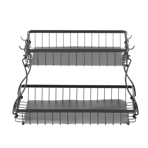 2 Tier Fruit Basket Countertop Fruits Vegetable Bowl with Banana Hangers
