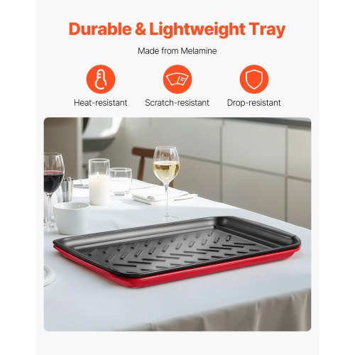 Plastic Serving Trays 2Pack Grilling Prep and Serve Trays with Handles