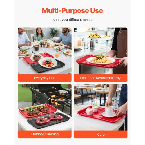 Plastic Serving Trays 2Pack Grilling Prep and Serve Trays with Handles