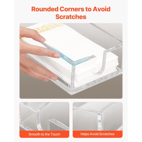 Acrylic Napkin Holder 91 x 55 x 2.6 inch Clear Bathroom Guest Towel