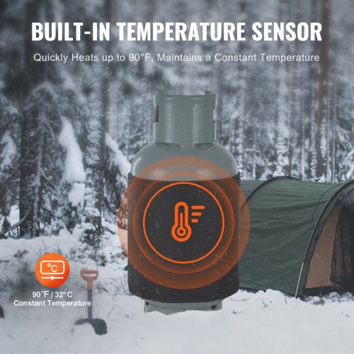 Insulated Band Style Gas Cylinder Warmer Fits 40 lbs Gas Tanks 120W Propane