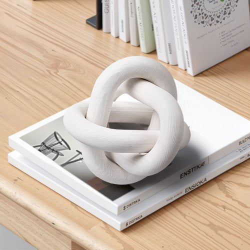 Wood Chain Link Decor 3 Link Hand Carved Wooden Knot Decor Coffee Table