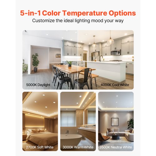 10 Pack LED Recessed Lighting 4 Inches Retrofit Can Lights 750 LM 9W