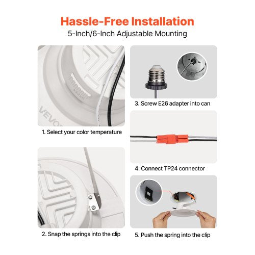 10 Pack LED Recessed Lighting 4 Inches Retrofit Can Lights 750 LM 9W