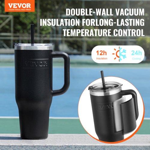 40 oz Insulated Water Bottle Stainless Steel Sports Coffee Cup with Lid