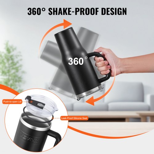 40 oz Insulated Water Bottle Stainless Steel Sports Coffee Cup with Lid