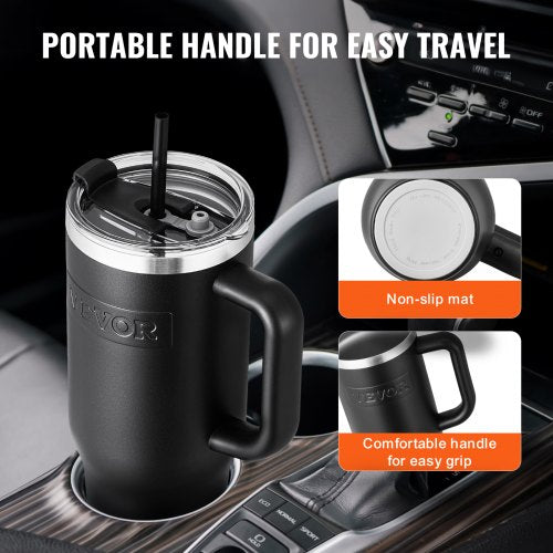 40 oz Insulated Water Bottle Stainless Steel Sports Coffee Cup with Lid
