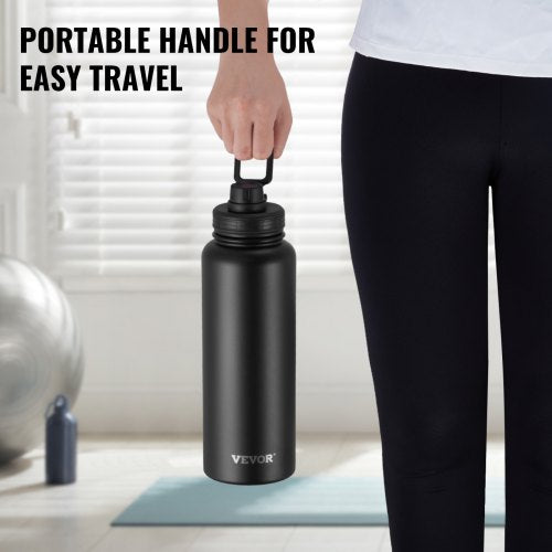 40 oz Insulated Water Bottle Stainless Steel Camping Hiking Hydration