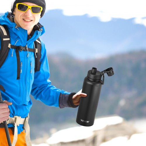 40 oz Insulated Water Bottle Stainless Steel Camping Hiking Hydration