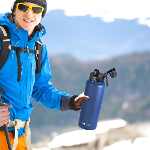 40 oz Insulated Water Bottle Stainless Steel Camping Hiking Hydration