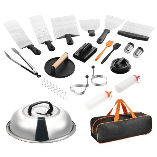 28PCS Griddle Accessories Kit Flat Top Grill Accessory Enlarged Spatula