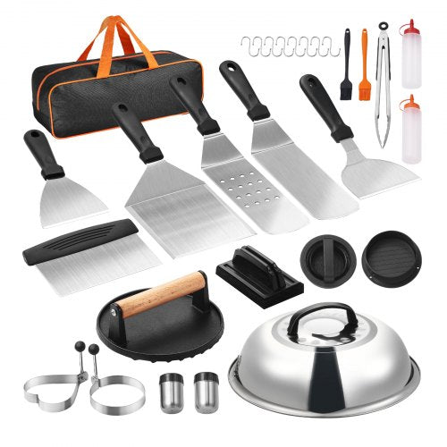 28PCS Griddle Accessories Kit Flat Top Grill Accessory Enlarged Spatula