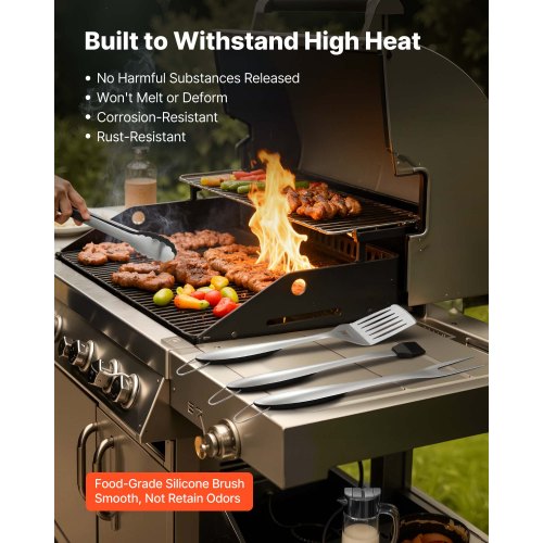 Grilling Accessories 4PCS BBQ Grill Tool Set Heavy Duty Stainless Steel