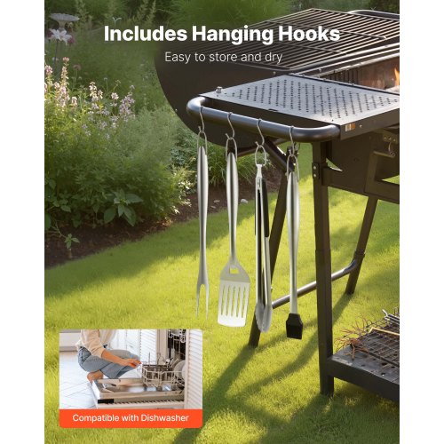 Grilling Accessories 4PCS BBQ Grill Tool Set Heavy Duty Stainless Steel