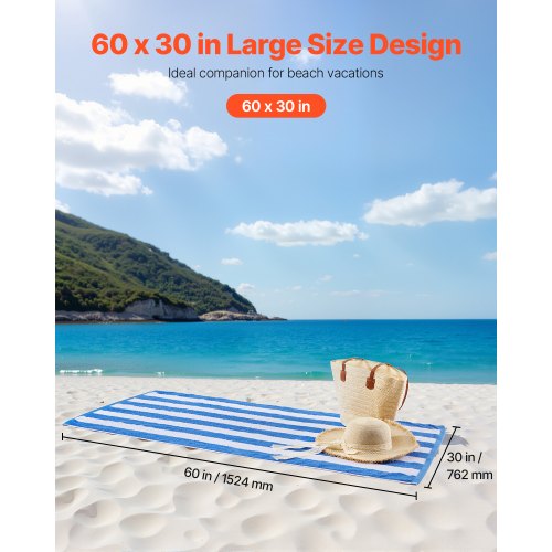 Beach Towel 4 Pack Oversized Beach Towels 30 x 60 in Cabana Striped Large