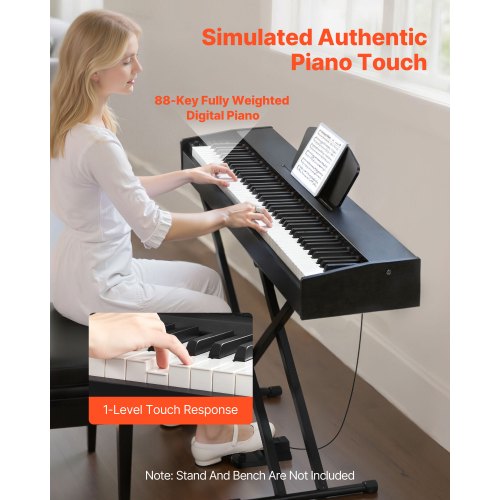 Weighted Digital Piano 88 Keys Fully Weighted Electric Piano Dual Keyboard