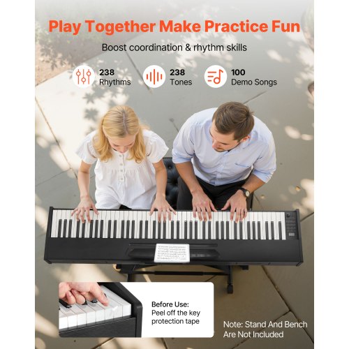 Weighted Digital Piano 88 Keys Fully Weighted Electric Piano Dual Keyboard
