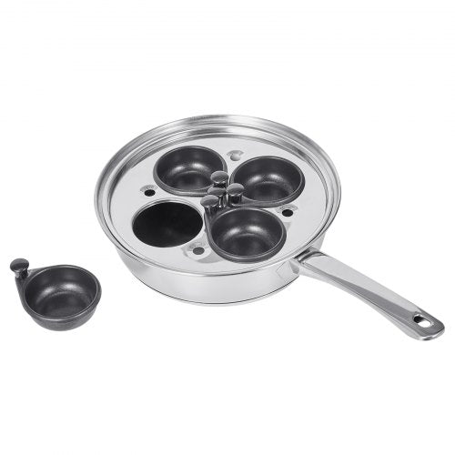 Egg Poacher Pan 4Cup Poached Egg Maker Stainless Steel Poaching Pan and Frying