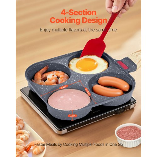 Egg Pan 4Cup Nonstick Egg Frying Pan Aluminum Breakfast Omelette Skillet