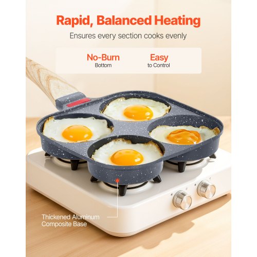 Egg Pan 4Cup Nonstick Egg Frying Pan Aluminum Breakfast Omelette Skillet