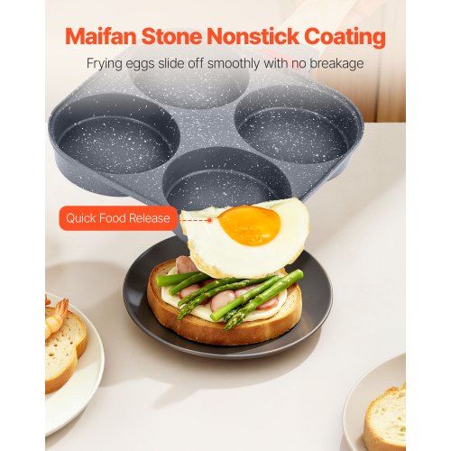 Egg Pan 4Cup Nonstick Egg Frying Pan Aluminum Breakfast Omelette Skillet