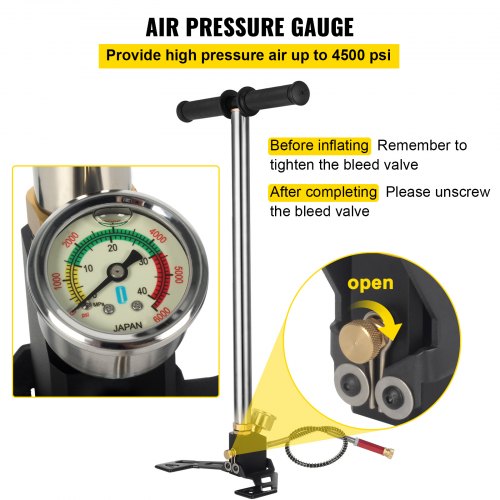 Airgun PCP Pump 4500PSI High Pressure Hand Pump 3 Stage Pump Chamber PCP Air