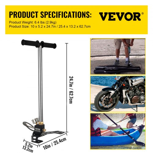 Airgun PCP Pump 4500PSI High Pressure Hand Pump 3 Stage Pump Chamber PCP Air