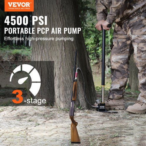 PCP Hand Pump 3 Stage 30Mpa 4500 PSI High Pressure PCP Air Rifile Filling