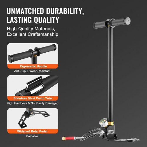 PCP Hand Pump 3 Stage 30Mpa 4500 PSI High Pressure PCP Air Rifile Filling