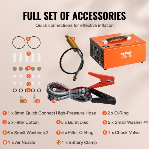 PCP Air Compressor 4500PSI Portable PCP Airgun Compressor with Builtin