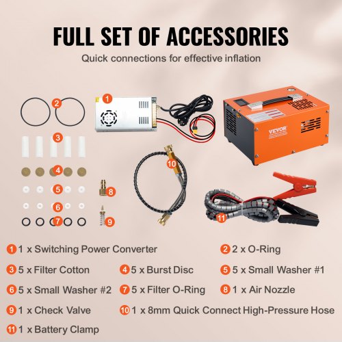PCP Air Compressor 4500PSI30Mpa Portable PCP Airgun Compressor with External