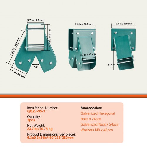 AFrame Middle Swing Set Brackets Heavy Duty Carbon Steel Swing Set