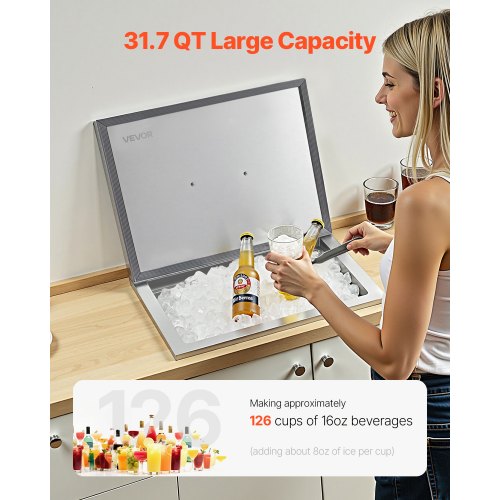 Drop in Ice Chest 20L x 14W x 12H Stainless Steel Drop in Cooler 317