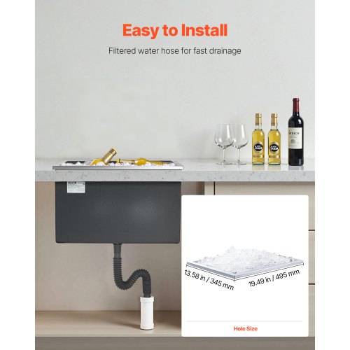 Drop in Ice Chest 20L x 14W x 12H Stainless Steel Drop in Cooler 317