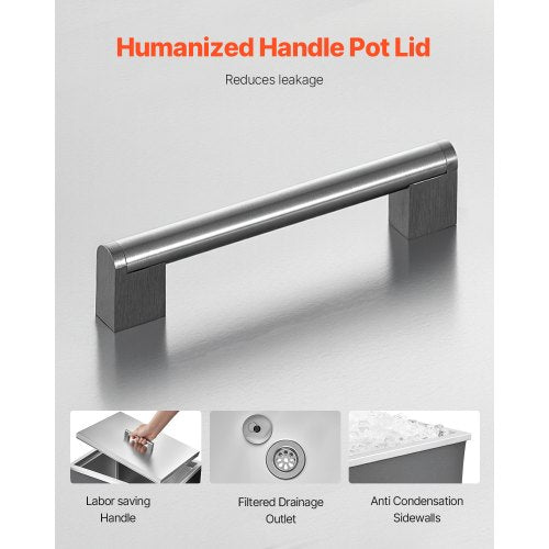 Drop in Ice Chest 20L x 14W x 12H Stainless Steel Drop in Cooler 317