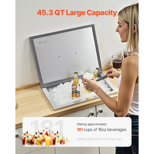 Drop in Ice Chest 22L x 17W x 12H Stainless Steel Drop in Cooler 453