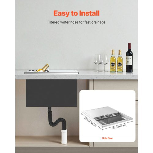 Drop in Ice Chest 24L x 18W x 13H Stainless Steel Drop in Cooler 578