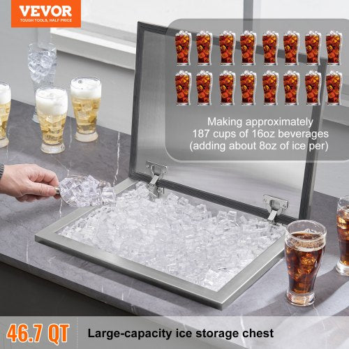 Drop in Ice Chest 20L x 16W x 13H Stainless Steel Ice Cooler Commercial